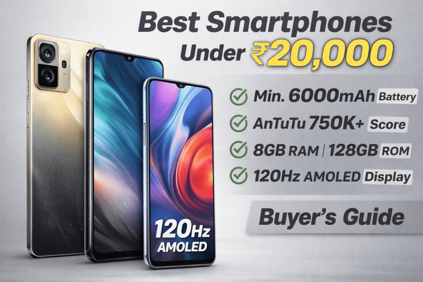 Top 5 Best Smartphone Under ₹20,000 Budget